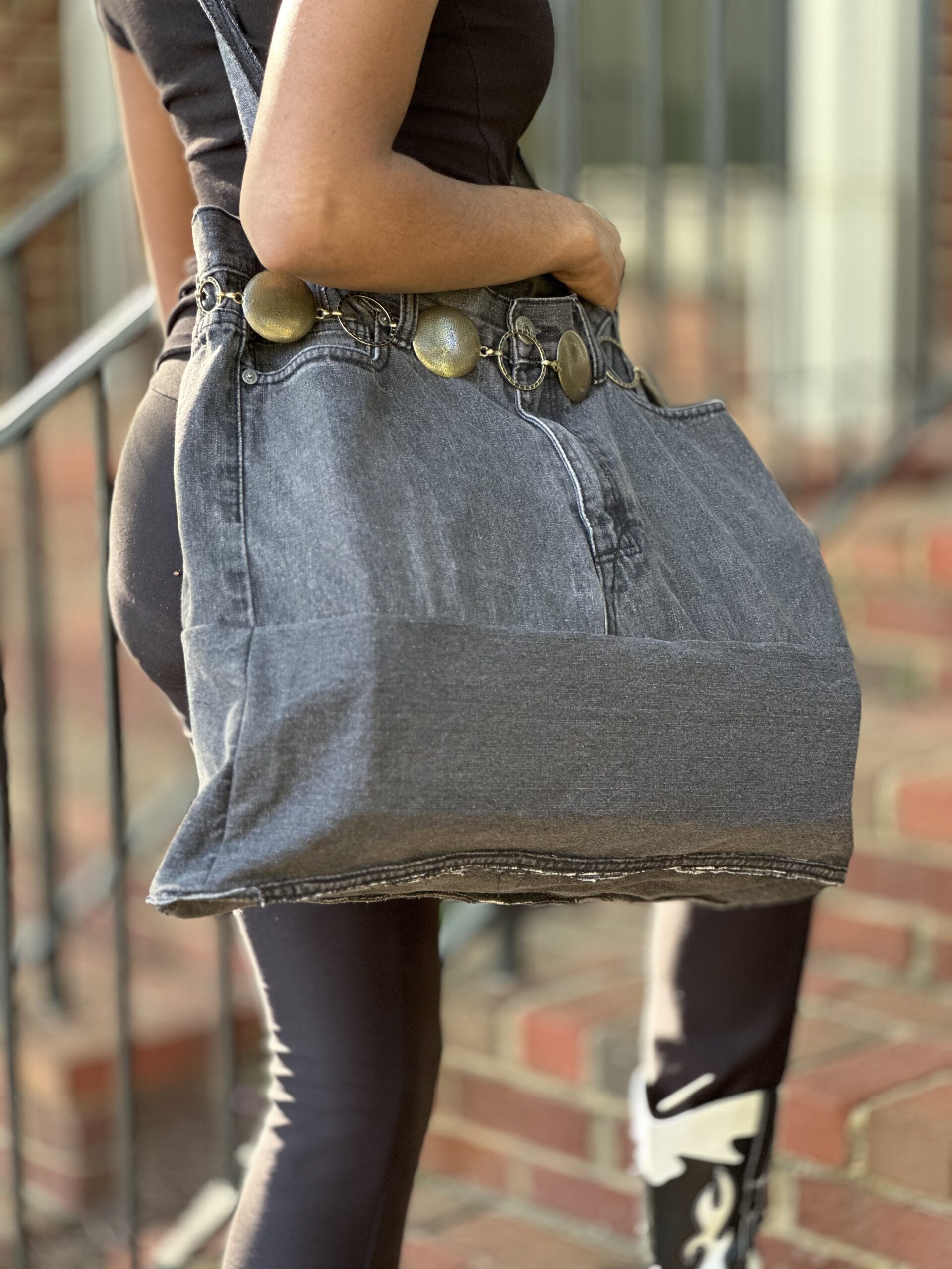 Black Denim Tote