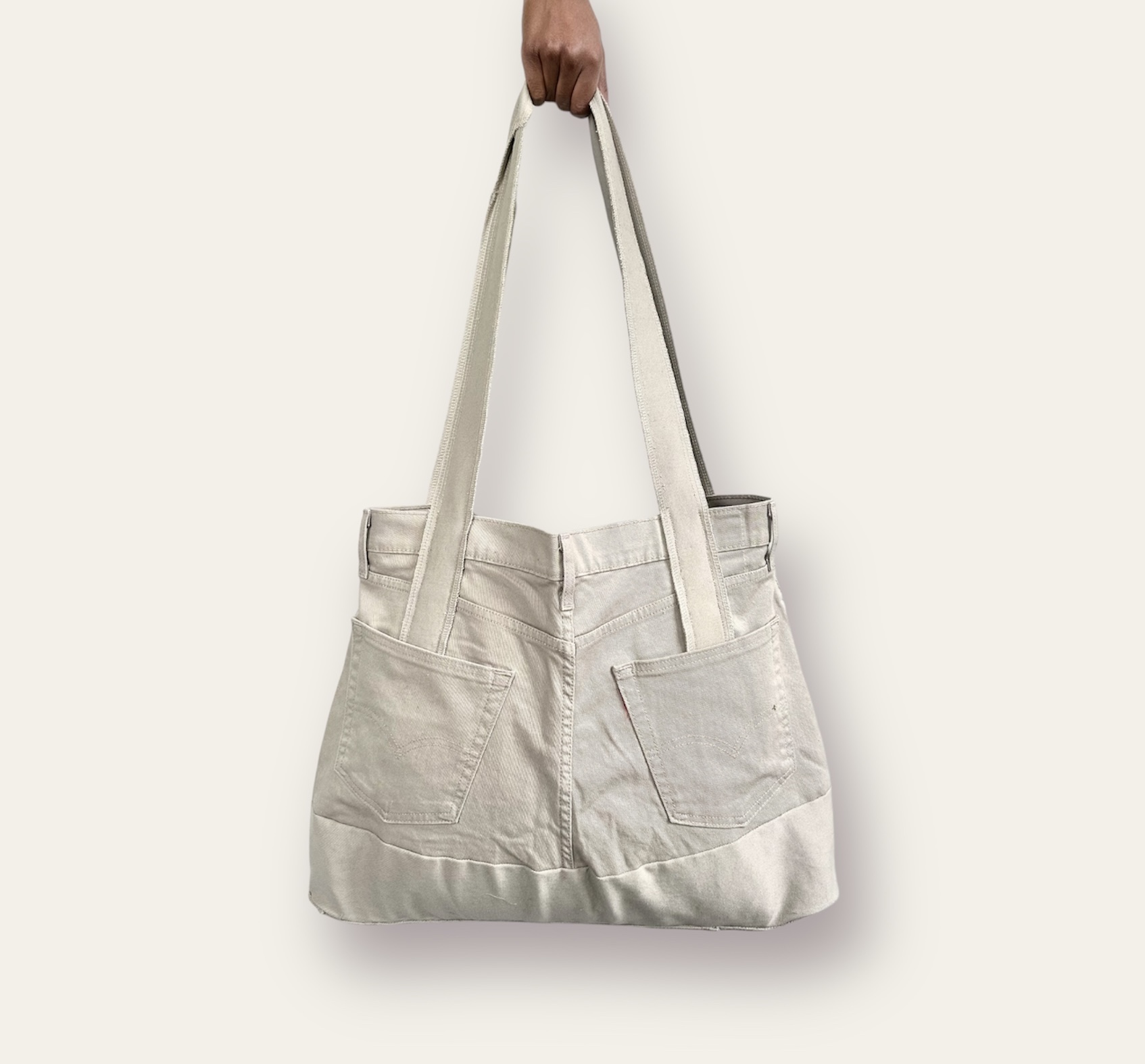 White Denim Tote