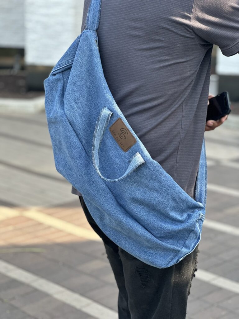 Blue Denim Duffle Bag