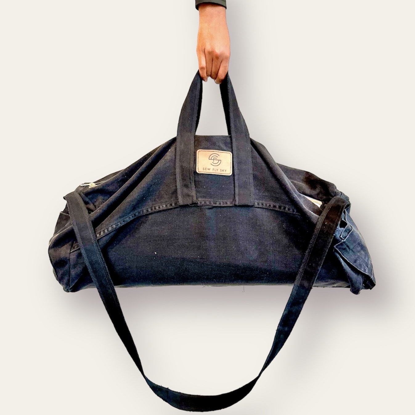 Black Denim Duffle Bag